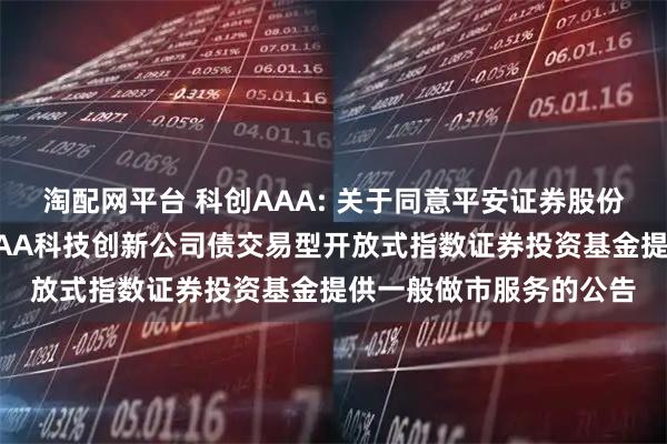 淘配网平台 科创AAA: 关于同意平安证券股份有限公司为华夏中证AAA科技创新公司债交易型开放式指数证券投资基金提供一般做市服务的公告